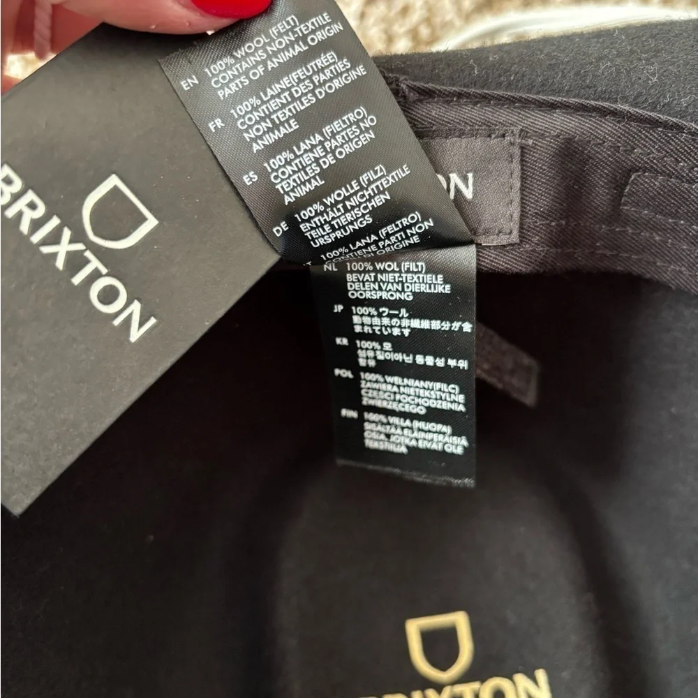 Brixton | Women's 100% Wool Wesley Fedora Hat Size Large 7.5 Black NWT